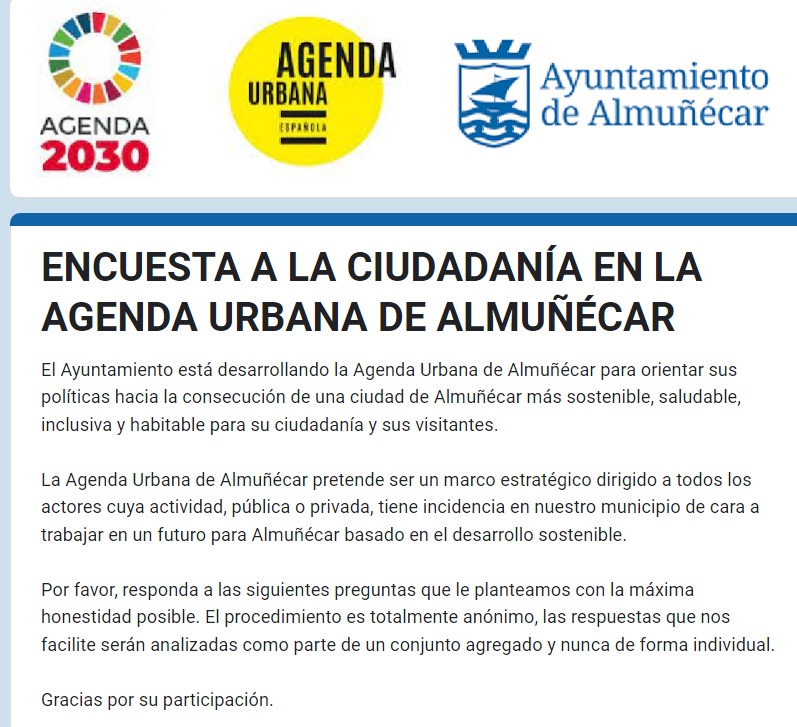 Los vecinos de Almucar y La Herradura respondern sobre la sostenibilidad y habitabilidad en el municipio a travs de una encuesta de cara a la Agenda Urbana 2030
